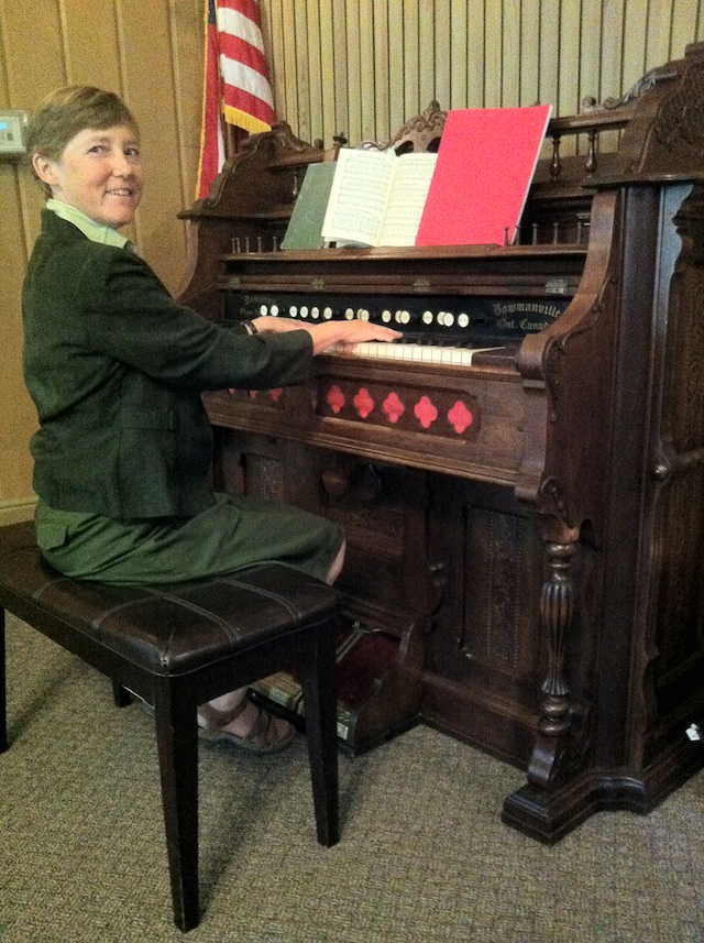 Linda playing new old organ